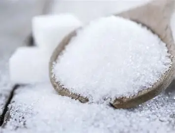 Brilliant white refined sugar crystals